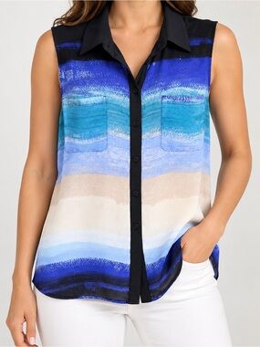 Reed Multicolor Sleeveless Blouse beach colors like new XL